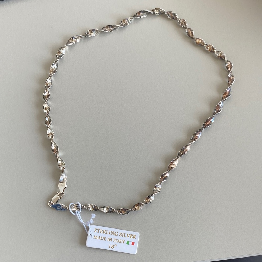 Italian Sterling Silver Twisted Necklace